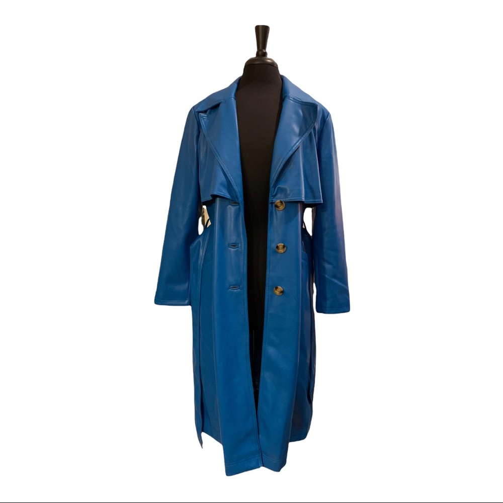 INC International Concepts Blue Trench Coat - Picture 10 of 13